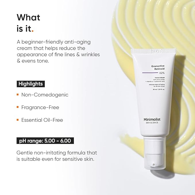 Minimalist 2% Retinoid Anti Ageing Night Cream for Wrinkles & Fine Lines | With Retinol Derivative For Sensitive Skin - Image 5