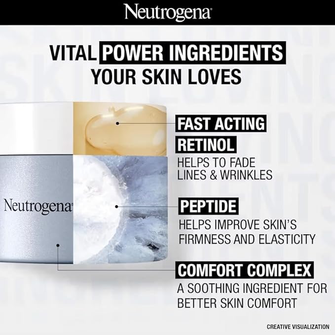 Neutrogena Visible Repair Retinol Day & Night Cream: Boosts Collagen for Anti-Ageing, Wrinkles, Fine Lines 50g - Image 4
