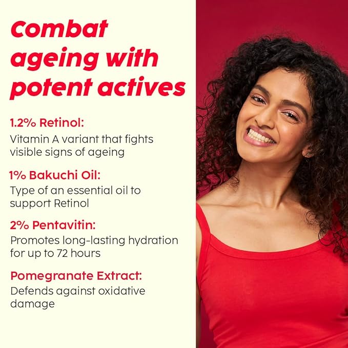 PLIX - THE PLANT FIX Pomegranate 1% Retinol & 1% Bakuchi Oil Anti-Ageing Night Cream | 50 G - Image 3