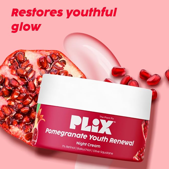 PLIX - THE PLANT FIX Pomegranate 1% Retinol & 1% Bakuchi Oil Anti-Ageing Night Cream | 50 G - Image 5