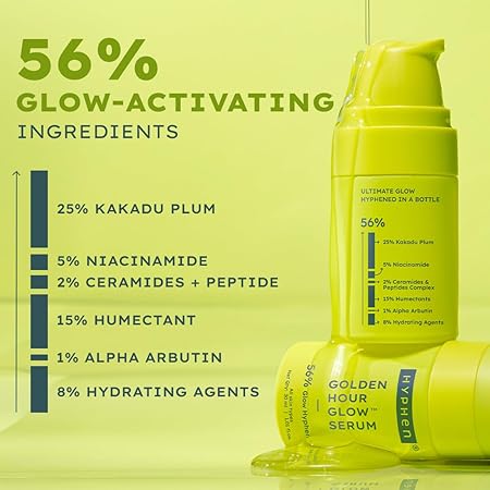 Hyphen Brightening 5% Niacinamide, 1% Alpha Arbutin Face Serum | With 25% Kakadu Plum -20X More Vitamin C Serum for Glowing Skin | 56% Glow Actives for Dark Spots & Pigmentation | All Skin Types -30ml - Image 5